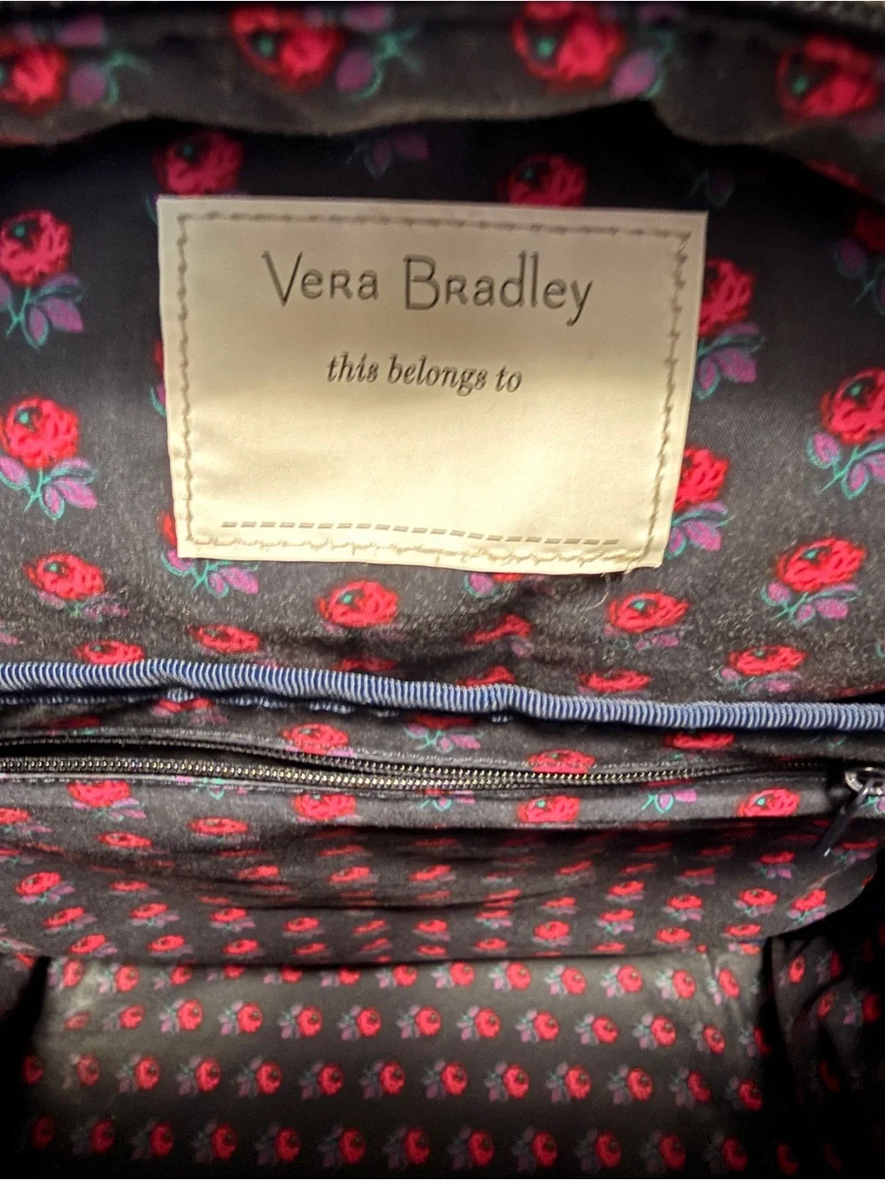Vera Bradley Essentials Backpack Navy Quilted Travel Work School Bag
